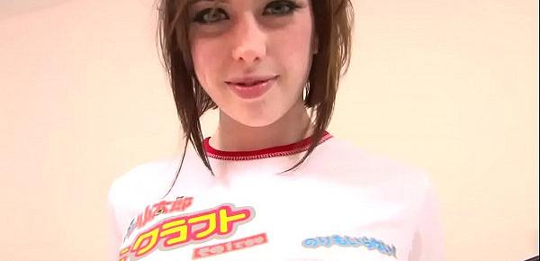 Miss Teen 18 year Russian in cam - Beautiful red-haired teen with huge tits undresses on cam